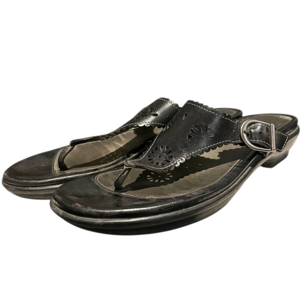 Dansko Women's Pamela Full Grain Leather Sandal Black Size 41 EU 10 US